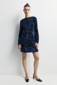 Платье mama с пайетками и глубоким вырезом на спине H&M, синий