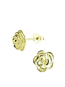 Alexander York Серьги в форме розы, 8 мм, из золота, серебро 925 пробы, комплект из 2 штук