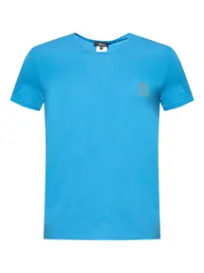 Хлопковая футболка с логотипом VERSACE, синий