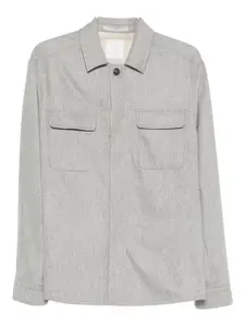 Рубашка-куртка с карманами с клапанами и пуговицами Eleventy, серый