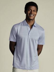 Обычная льняная поло Charles Tyrwhitt, Sky Blue