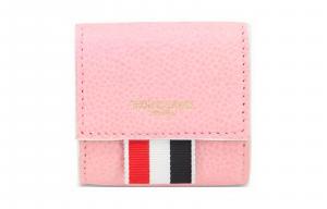 THOM BROWNE Кожаный кошелек для монет small women's pink