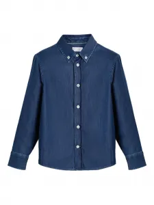 Легкая джинсовая рубашка Brunello Cucinelli Kids, синий