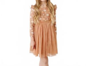 Осеннее платье-пачка с цветочным принтом цвета какао Sweet Wink, коричневый