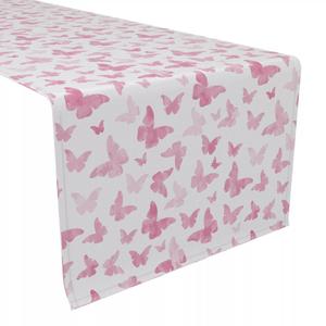 Настольная дорожка, 100 % полиэстер, 12x72 дюйма, акварельные розовые бабочки.