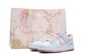 Nike Пинки вельвет сакура небо устойчивые к истиранию низкие детские скейтбординг кроссовки blue pink для подростков