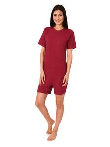 Трусы NORMANN Pflegeoverall kurzarm Reißverschluss Bein, цвет beere