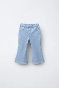 Джинсовые леггинсы-клеш Zara, светло-голубой