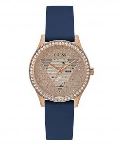 Женские аналоговые синие силиконовые часы 38 мм GUESS, синий