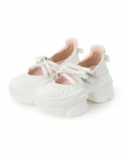 Кроссовки с толстой подошвой и ремешком Yosuke Usa, цвет White