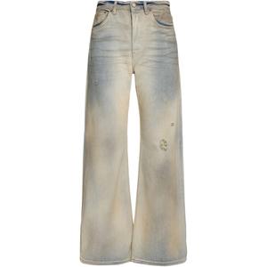 Прямые джинсы с потертостями Acne Studios, голубой