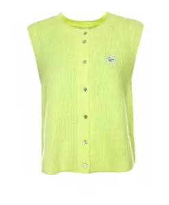 Кардиган без рукавов с застежкой на пуговицы. American Vintage, желтый