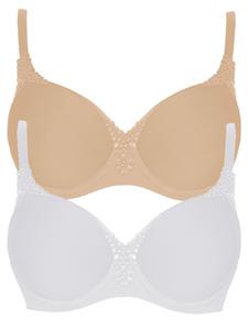Бюстгальтер с косточками Viania 2er Pack Spacer Bügel BH Carola, цвет nude weiss