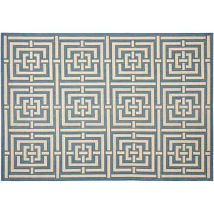 Геометрический коврик для внутреннего и наружного двора Safavieh, мультиколор, 61x305 см