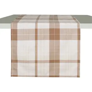 Мой дом Дорожка для стола Candise, различных размеров, современная, в клетку, столовая лента, украшение для стола, базовая My Home, бежевый