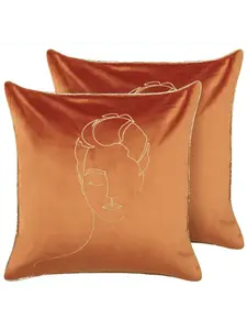 Декоративная подушка Beliani 2er Set Deko CROCUS, цвет orange/gold