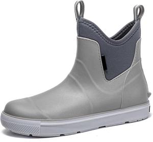 Мужские дождевые ботинки против скольжения для пеших прогулок на открытом воздухе, для влажной погоды, удобные, легкая подошва из резины, против скольжения, для рыбалки Generic, серый