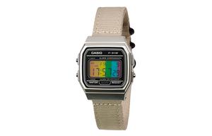 CASIO Мужские часы Retrofit Series с кварцевым механизмом и нейлоновым ремешком, черный циферблат