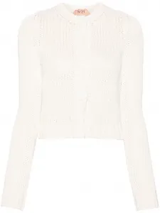 Кардиган крупной вязки на кнопках Nº21, белый