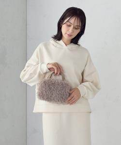 Бостонская сумка с двусторонним искусственным мехом