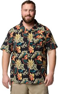 Columbia мужская рубашка Tech Trail Utility Printed Woven с коротким рукавом, Black Pasteled