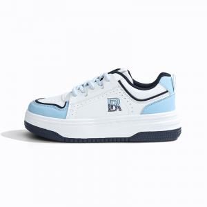 RENBEN Антискользящие и износостойкие низкие скейтерские кроссовки на платформе унисекс бежево-голубые, цвет Beige Blue