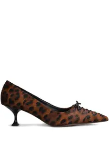 Туфли-лодочки на шнуровке Navari, каблук 55 мм Lola Cruz, коричневый