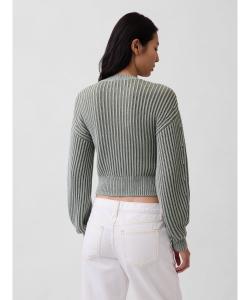 (W) Укороченный свитер с рукавами-«бочками» из 100% хлопка