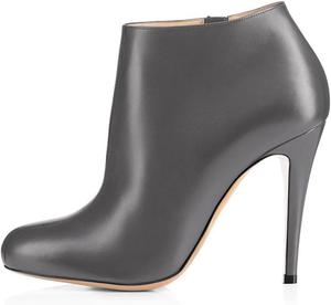 Женские модные ботильоны FSJ с заостренным носком, на высоком каблуке-стилетто, удобные ботинки с боковой молнией, размеры США 4-15, Grey/Pu