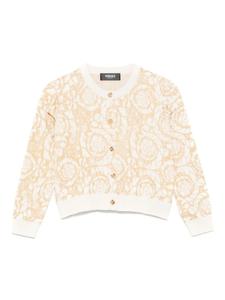 Жаккардовый кардиган Barocco Versace Kids, нейтральный