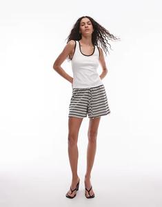 Шорты Topshop с текстурированной полоской в ​​монохромном исполнении