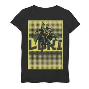 Футболка с плакатом в стиле поп-арт для девочек 7–16 лет Marvel Loki Halftone Marvel