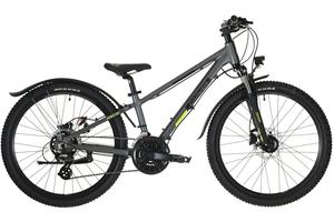 Детский велосипед Carver Strict 24 HD Street - 24 дюймов - Diamant - 2024, цвет Grau|anthracite/black/neon yellow