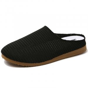 LINGPAO Женские противоскользящие бесшумные закрытые тапочки с вырезом - черные, цвет Black