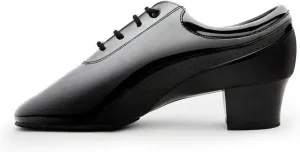Профессиональные латинские танцевальные туфли для мужчин для преподавания бальных танцев и практики, туфли оксфорды, черная кожа, #424, размеры 6-14 BD Dance, черный
