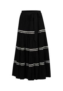 Длинная многоярусная юбка без застежки Madeleine, черный