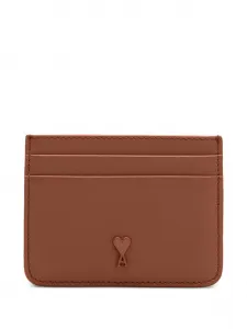 Картхолдер с заклепками Ami Paris, коричневый