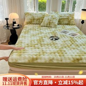 Boyang Простыня на резинке 120х200 см из плюша класса А, цвет Dream Fruit Green