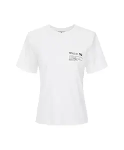 Футболка из плотного хлопкового трикотажа с нагрудным карманом. Elisabetta Franchi, белый