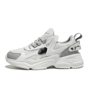 Binary Амортизация, увеличение высоты и противоскользящие свойства. Низкие массивные кроссовки для женщин, белые, серые