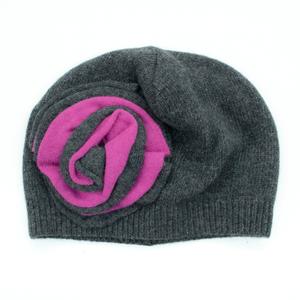 Шляпа с цветком Portolano, цвет heather charcoal/very berry