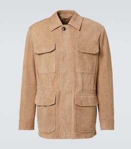Замшевая полевая куртка Brioni, песочный