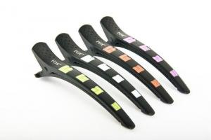 Fox Soft, Профессиональные зажимы с силиконовой вставкой для защиты волос от скольжения, 4 шт