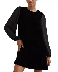 Бархатное платье-трапеция Phase Eight, черный