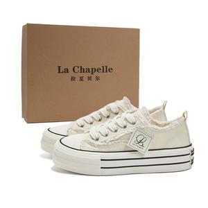 La Chapelle Женские низкие парусиновые туфли, устойчивые к истиранию, бежево-черные