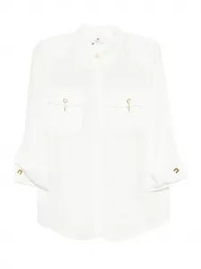 Рубашка с рукавами три четверти Elisabetta Franchi, белый
