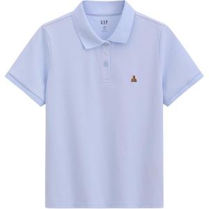 Женские рубашки-поло с воротником-поло, умеренно прямой крой GAP, светлый синий