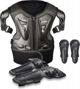 Детский мотоциклетный защитный костюм для мотокросса, защита груди и налокотников для детей ELCYCO, Black