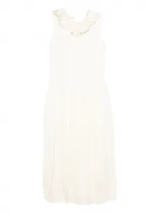 Платье с плиссированными воланами JIL SANDER, белый