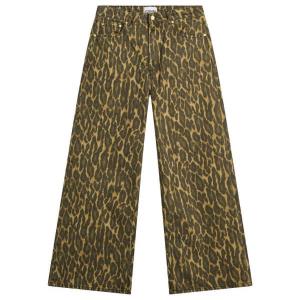 Джинсы свободного кроя с принтом Ganni, хаки